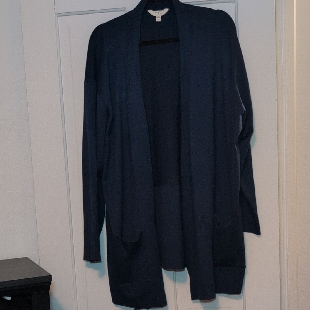 Terra & Sky Women's Dark Blue Open Cardigan